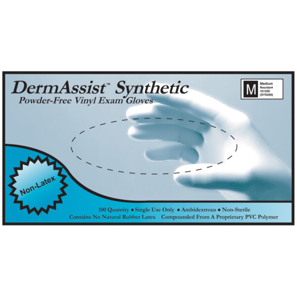 Innovative Healthcare Corp., Inc. DERMASSISTÂ® 161200 Gloves, Exam, Medium, Vinyl, Non-Sterile, PF, Smooth, 100/bx, 10 bx/cs (75 cs/plt) , case